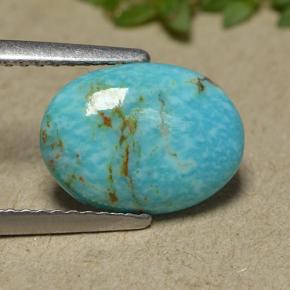 1.72 ct Blue Turquoise Stone, Natural Turquoise in Oval Cabochon Shape for Sale