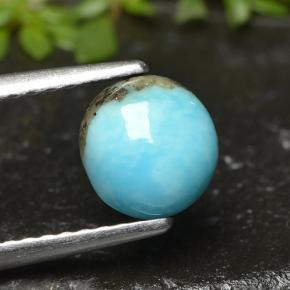 0.78 ct Blue Turquoise Gemstone, Turquoise Gem in Round Cabochon Shape for Sale.