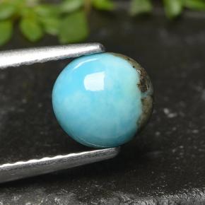 0.78 ct Blue Turquoise Stone, Natural Turquoise in Round Cabochon Shape for Sale