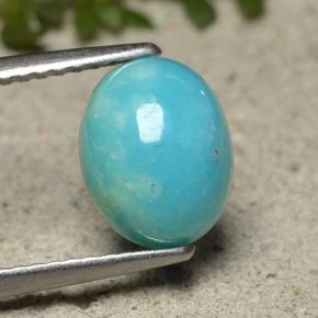 1.84 ct Blue Turquoise Gemstone, Turquoise Gem in Oval Cabochon Shape for Sale.