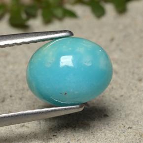 1.84 ct Blue Turquoise Stone, Natural Turquoise in Oval Cabochon Shape for Sale