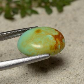 Turquoise Gemstone in 10.2 x 8 mm Size for Sale, Turquoise Stone in Blue Green Color