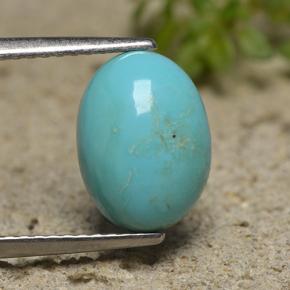 2.15 ct Blue Turquoise Gemstone, Turquoise Gem in Oval Cabochon Shape for Sale.