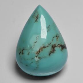 24.8ct Pear Cabochon Blue Turquoise Gem for sale 24.8ct Pear Cabochon Blue Turquoise Gem (ID: 499079)