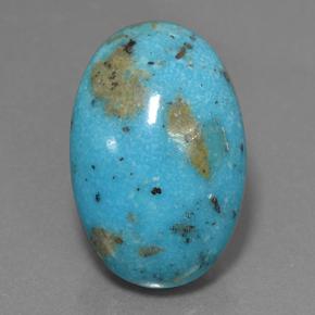 Medium Greenish Blue Turquoise Gem - 35.8ct Oval Cabochon (ID: 499767)