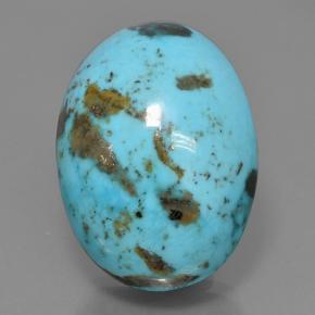 65.42 ct Blue Turquoise Gemstone, Turquoise Gem in Oval Cabochon Shape for Sale.