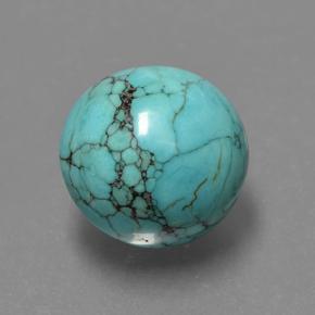4.62 ct Blue Turquoise Stone, Natural Turquoise in Round Cabochon Shape for Sale