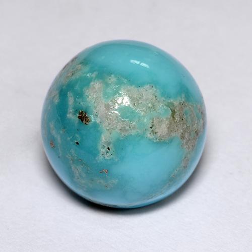 5.67 ct Blue Turquoise Stone, Natural Turquoise in Round Cabochon Shape for Sale