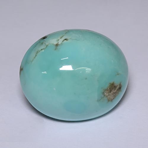 17.82 ct Blue Turquoise Stone, Natural Turquoise in Oval Cabochon Shape for Sale