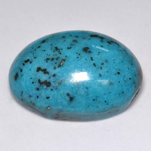 Turquoise Gemstone in 21.8 x 17.6 mm Size for Sale, Turquoise Stone in Dark Greenish Blue Color