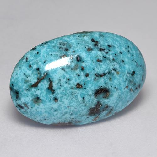 Bleu bébé Turquoise gemme - 18.4ct Ovale Cabochon (ID: 526100)