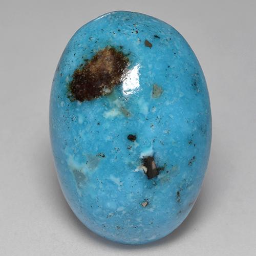Medium Blue Turquoise Gem - 30.5ct Oval Cabochon (ID: 526109)