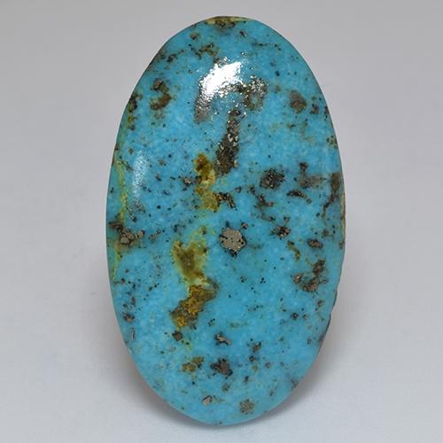 Dark Greenish Blue Бирюза Камень - 27.7ct Овал Кабошон (ID: 526373)