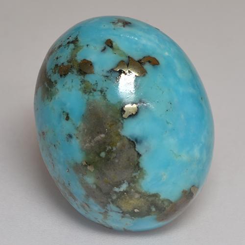 Greenish Blue Turquoise Gem - 26.3ct Oval Cabochon (ID: 526592)