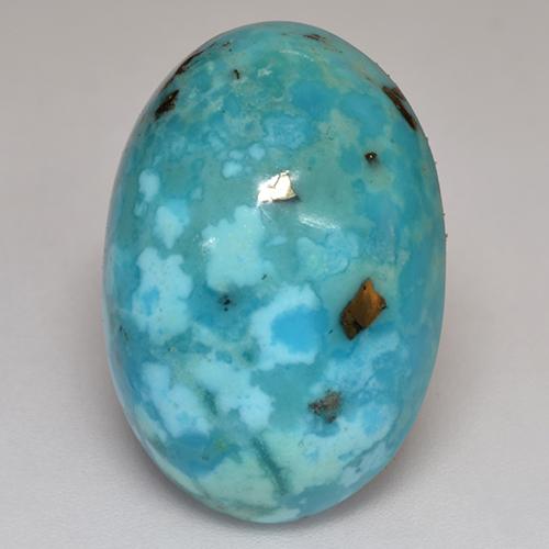 Зеленовато-синий Бирюза Камень - 20.5ct Овал Кабошон (ID: 526593)