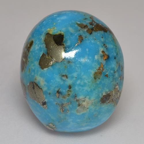 Dark Greenish Blue Turquoise Gem - 20ct Oval Cabochon (ID: 526594)