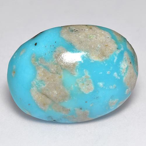 grünlich-blau Türkis Edelstein - 19.4ct Oval Cabochon (ID: 526606)