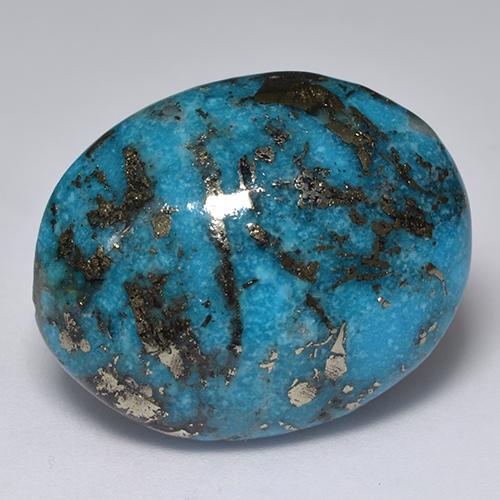 45.58 ct Turquoise Turquoise Stone, Natural Turquoise in Oval Cabochon Shape for Sale