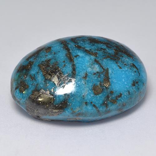 Turquoise Gemstone in 25.7 x 20.4 mm Size for Sale, Turquoise Stone in Dark Greenish Blue Color