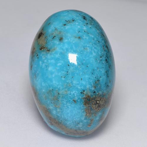 Bleu verdâtre moyen Turquoise gemme - 31.2ct Ovale Cabochon (ID: 527628)
