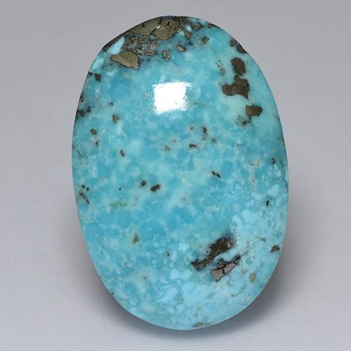 Зеленовато-синий Бирюза Камень - 25.5ct Овал Кабошон (ID: 527632)