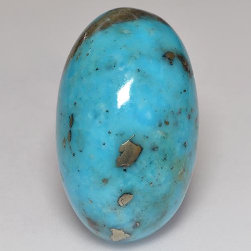Medium Teal Turquoise Gem - 30.2ct Oval Cabochon (ID: 527636)