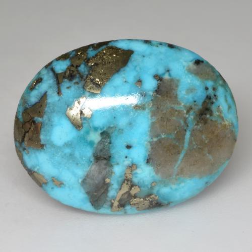 24.20 ct Turquoise Turquoise Stone, Natural Turquoise in Oval Cabochon Shape for Sale