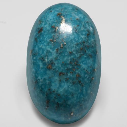 Dark Greenish Blue Бирюза Камень - 42.3ct Овал Кабошон (ID: 536536)