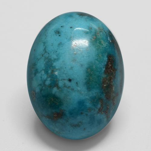 Dark Greenish Blue Бирюза Камень - 18ct Овал Кабошон (ID: 536543)