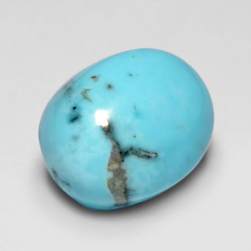 3.46 ct Turquoise Turquoise Stone, Natural Turquoise in Oval Cabochon Shape for Sale