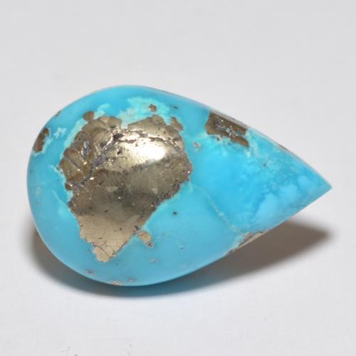 12.80 ct Turquoise Turquoise Stone, Natural Turquoise in Pear Cabochon Shape for Sale