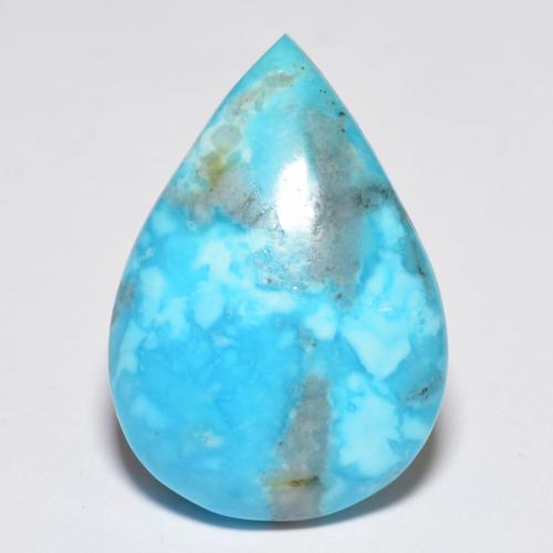 14.11 ct Turquoise Turquoise Gemstone, Turquoise Gem in Pear Cabochon Shape for Sale.