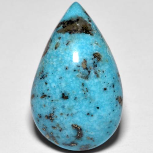 Greenish Blue Turquoise Gem - 21ct Pear Cabochon (ID: 552604)