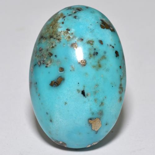 Green Blue Turquoise Gem - 38.2ct Oval Cabochon (ID: 559042)