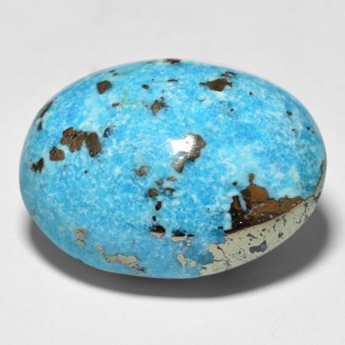 Greenish Blue Turquoise Gem - 27.2ct Oval Cabochon (ID: 559298)