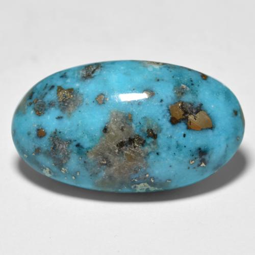Greenish Blue Turquoise Gem - 22.7ct Oval Cabochon (ID: 559299)