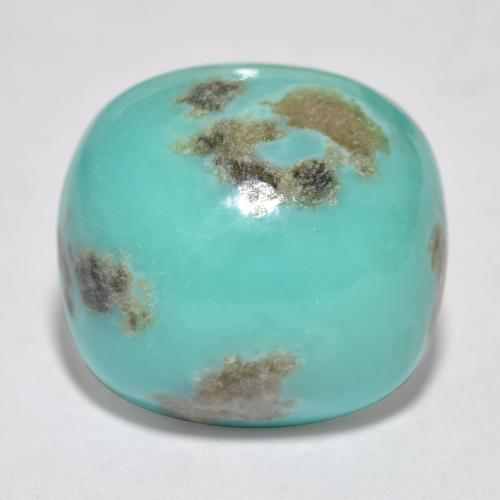 Bläulich-grün Türkis Edelstein - 17.7ct Kissen Cabochon (ID: 568298)