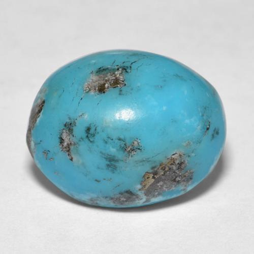 Greenish Blue Turquoise Gem - 7.3ct Oval Cabochon (ID: 569456)