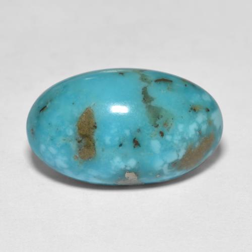 光蓝绿色 绿松石 Gem - 12.8ct 椭圆形凸面型 (ID: 569457)