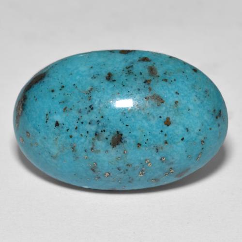 Greenish Blue Turquoise Gem - 21.6ct Oval Cabochon (ID: 569458)