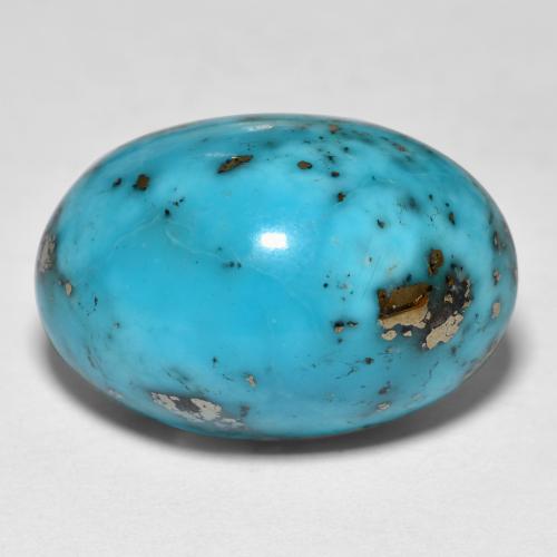 Medium Greenish Blue Turquoise Gem - 30.4ct Oval Cabochon (ID: 569459)