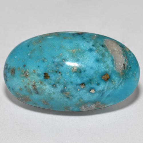 Medium Greenish Blue Turquoise Gem - 22.6ct Oval Cabochon (ID: 569772)