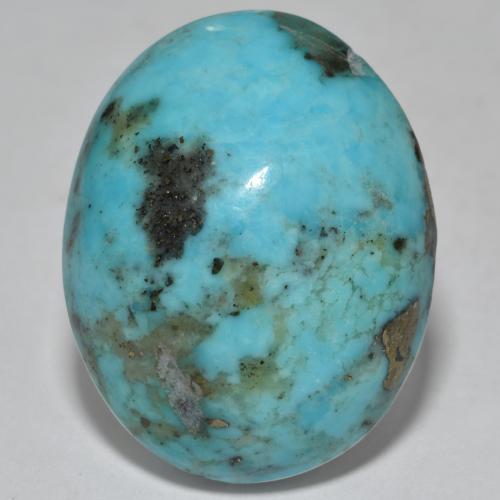 Greenish Blue Turquoise Gem - 29.9ct Oval Cabochon (ID: 569778)