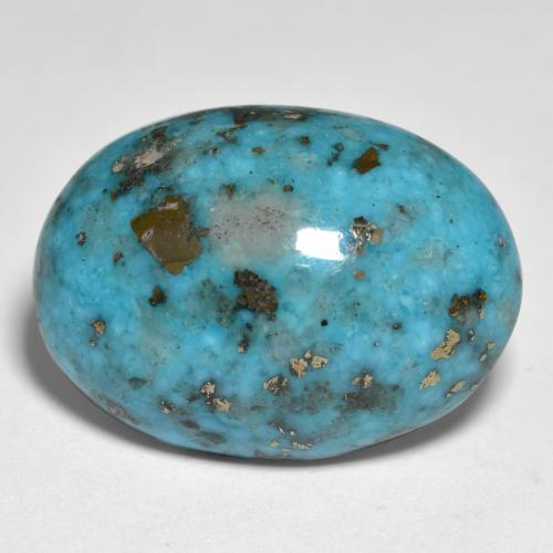 Зеленовато-синий Бирюза Камень - 19.9ct Овал Кабошон (ID: 569871)