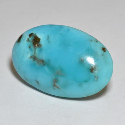 Bluish Green Turquoise Gem - 24.7ct Oval Cabochon (ID: 569876)
