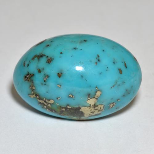 Green Blue Turquoise Gem - 37.1ct Oval Cabochon (ID: 569880)