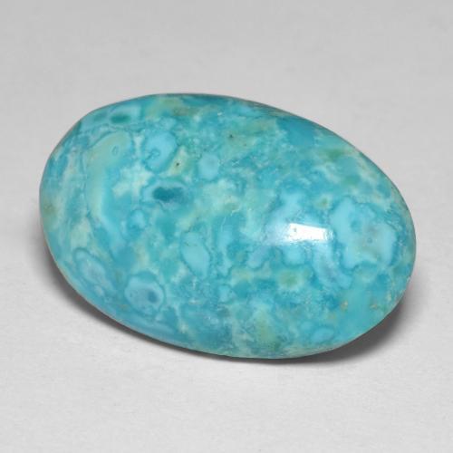 Medium Greenish Blue Turchese Gem - 13.6ct Ovale cabochon (ID: 570970)