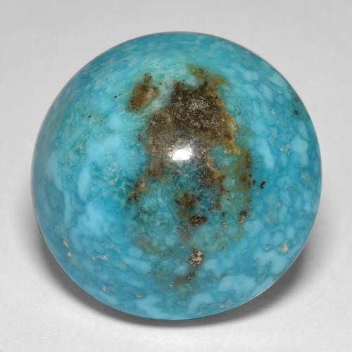 Azul verdoso Turquesa Gema - 37.2ct Cabujón Redondo (ID: 570972)