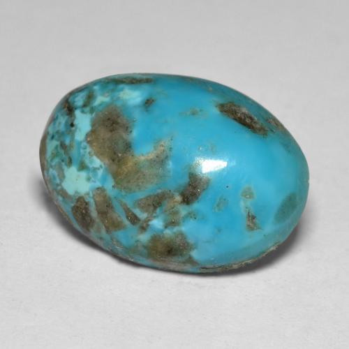 Medium Greenish Blue Turquoise Gem - 10.4ct Oval Cabochon (ID: 570974)