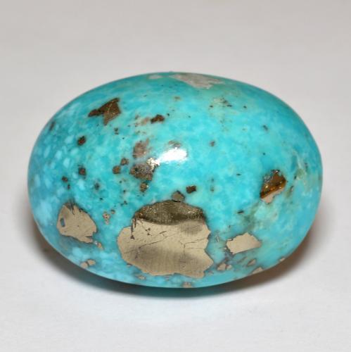 Azul verdoso Turquesa Gema - 47.6ct Cabujón Óvalo (ID: 570988)
